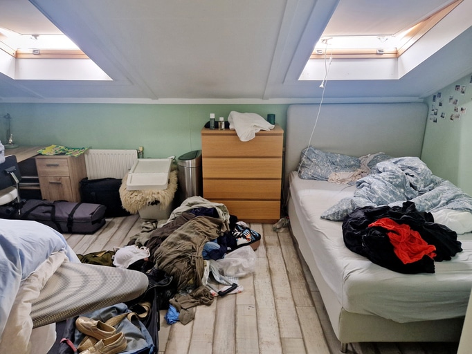Chambre d'une personne ayant la syndrome de Diogène à Liège